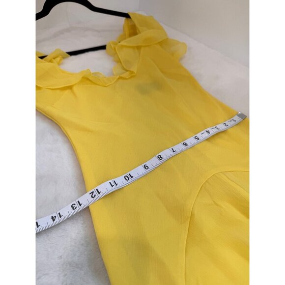 New ASOS Design Women's Size US 2 Yellow Ruffled Maxi Dress With Layered Skirt - Picture 4 of 11